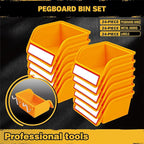ELEAD Pegboard Bins Organizer Set 24-Pack - Durable Storage Tray for Screws, Nuts, Bolts, Hardware, Crafts, Accessories | Fit