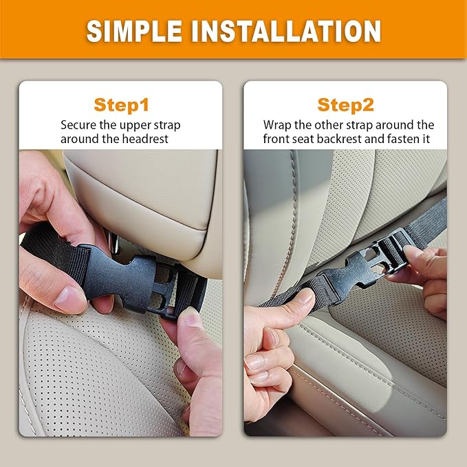Truck Gun Rack（Set of 2）, Seat Back Gun Rack with Adjustable Straps, 600D Oxford Cloth, Universal Rifle Holder, PVC Coated, Secure Storage Pockets for Hunting Gear, Easy to Install Vehicle Gun Rack