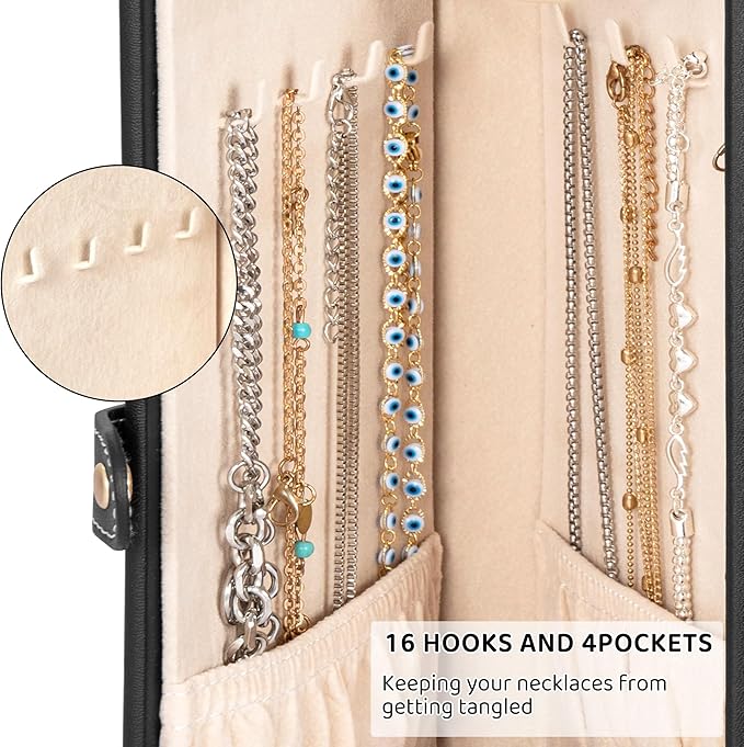 AKOZLIN 6-Tier Jewelry Box Lockable Leather Jewelry Storage Case with 5 Drawers for Women Girls Ring Necklace Earring Bracele