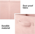 MaidMAX Fabric Storage Bins 10.5×10.5×11, Foldable Cloth Cube Storage Bins for Home Bedroom Closet Drawers Organizer, Pink, S