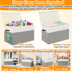 Large Toy Storage Box with Lid Upgraded Toy Storage Chest Organizer with Divider Foldable Toy Bin for Kids Boys Girls Playroo