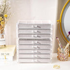 ProCase Earring Holder Organizer Jewelry Box with 8 Drawers, Acrylic Clear Earring Case with Adjustable Velvet Trays for Wome