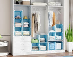 Portable Closet 6 Cube Closet Organizer and Storage Shelf Bookcase with Metal Hammer, Organizer Cabinet for Kids, Bedroom, Ba