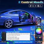 Dreamcolor Acrylic Interior Car LED Strip Light with Wireless APP, Dual Zone RGB 22 in 1 with 175 inches 600 LEDs Fiber Optic Ambient Lighting Kits, Music Sync Neon LED Strip for Car Accessories