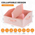 Closet Storage Bins 6 Pack, Large Closet Organizer Baskets with Divider & Handles,Trapezoid Fabric Shelf Organizers, Collapsi