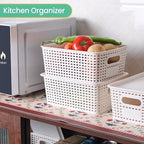 Plastic Storage Baskets with Lid-Plastic Storage Containers Stackable Storage bins: Storage Baskets for Organizing Shelves Dr
