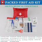 kewen Car Emergency Kit, Roadside Assistance Emergency Car Kit Jumper Cables, Road Trip Essentials, Auto Vehicle Car Safety K