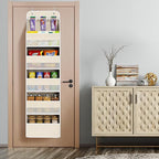 Univivi 6-Shelf Over Door Hanging Organizer Fabric Baby Door Storage with 5 Extra Large Capacity Pockets Behind the Door Hang