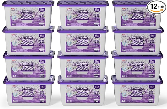 W&E Choice Moisture Absorbers with Lavender Scent, Portable Dehumidifier for Closet & Bathrooms, Kitchen, Humidity Absorber