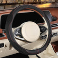14 inch Steering Wheel Cover for Prius Civic, Nappa Microfiber Leather Non-Slip Breathable Fabric, Warm in Winter and Cool in