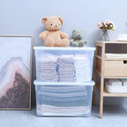 Citylife 6 Packs 58.1 QT Plastic Storage Bins with Lids Large Stackable Storage Containers for Organizing Clear Storage Box f
