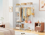 Wardrobe Closet,Portable Clothes Rack with 4 Tiers Shelves,Freestanding Closet Organizers and Storage System with Hanging Rod