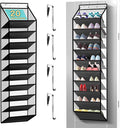 Kotkn 10 Tier Hanging Shoe Rack - Heavy Duty Behind The Door Hanging Shoe Rack, Sturdy Oxford Cloth, 20+ Pairs Over The Door 