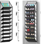 Kotkn 10 Tier Hanging Shoe Rack - Heavy Duty Behind The Door Hanging Shoe Rack, Sturdy Oxford Cloth, 20+ Pairs Over The Door 