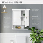 MCS 23x26 White Medicine Cabinet Organizer, Wall Mounted Bathroom Cabinet for Over-The-Toilet Storage, Bathroom Furniture & R