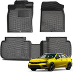 KUST Floor Mats for 2022-2026 Honda Civic Sedan Hatchback Si Accessories (Without USB Port, Not for Hybrid), All Weather Car Mats 2 Rows Floor Liners, TPE Rubber, Raised Edge, Extra Heel Pad Plate