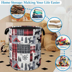 Vintage Forest Bear Laundry Hamper Animal Deers Laundry Basket Collapsible Portable Clothes Toy Storage Bin for Bathroom Bedr