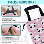 Car Garbage Bag Cute Panda and Heart Drawstring Car Trash Bag Hanging for Back Seat with Adjustable Buckle Canvas Vehicle Trash Can Easy-to-Install