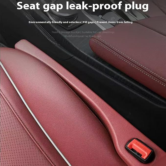 Car Seat Gap Filler- Universal Console Catcher to Prevent Items from Falling Between Seats and Console, Anti-Drop Organizer with Secure Fit (Beige)