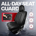 FREESOO Black Car Seat Covers Full Set, Universal Leather Seat Covers for Cars Trucks SUV, Waterproof Car Seat Cover Back Sea