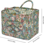 Boho Fabric Storage Basket, Large Capacity Laundry Basket, 12.2'' x 10.23'' x 10.23'' Collapsible Laundry Hamper with Easy Ca
