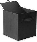 Casafield Set of 6 Collapsible Fabric Cube Storage Bins, Black - 11" Foldable Cloth Baskets for Shelves, Cubby Organizers & M