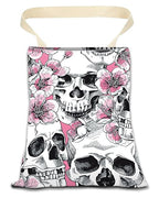 Car Garbage Can, Car Trash Bag, Car Garbage Bag, Hanging Car Trash Can for Car Accessories, Vehicle, Travelling, Camping, Cute Car Back Seat Organizer, Skull Pink Floral