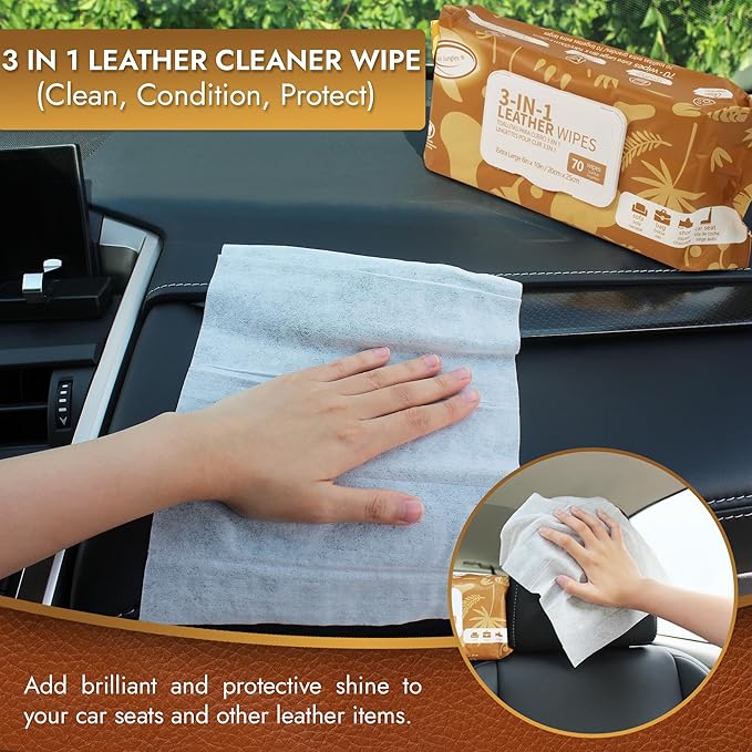Air Jungles Car Interior Cleaning Wipes Set 210 Count, XL 8" x 10" Wipe for Car Leather Seat, Windshield Window Mirror Cleani