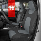 Motor Trend Waterproof Car Seat Covers Full Set – Black & Gray Seat Covers for Car Front & 60/40 Split Back Bench - Carseat C