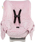 Niko Easy-Wash Children's Car Seat Cover & Liner - Minky - Pink Chevron - Perfect for Winter - Fits Most Toddler Car Seats - 