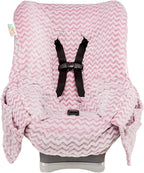 Niko Easy-Wash Children's Car Seat Cover & Liner - Minky - Pink Chevron - Perfect for Winter - Fits Most Toddler Car Seats - 