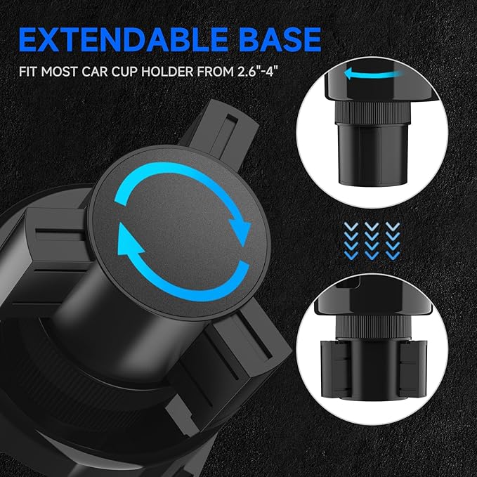DYLEN Car Cup Holder Expander, 2 in 1 Cup Holder Adapter Extender for Car with Expandable Insert, Fits Yeti, Hydroflask and O