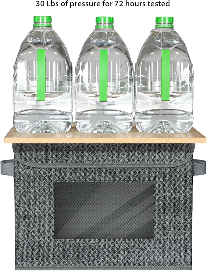 Univivi Fabric Foldable Storage Boxes with Lids [4-Pack] Large Stackable Storage Bins, Closet Organizers and Storage Cube Sto