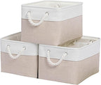 15x11x9.5 Inch Storage Baskets for Shelves,3 Pack Storage Bins，Foldable Organizer Boxes, Decorative Storage Basket for Organi