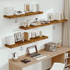 Vivelove 12 Inch Deep Floating Shelves 72 inch Long, 72 x 12 Wide Wall Shelves with Invisible Brackets, for Bedroom Bathroom 