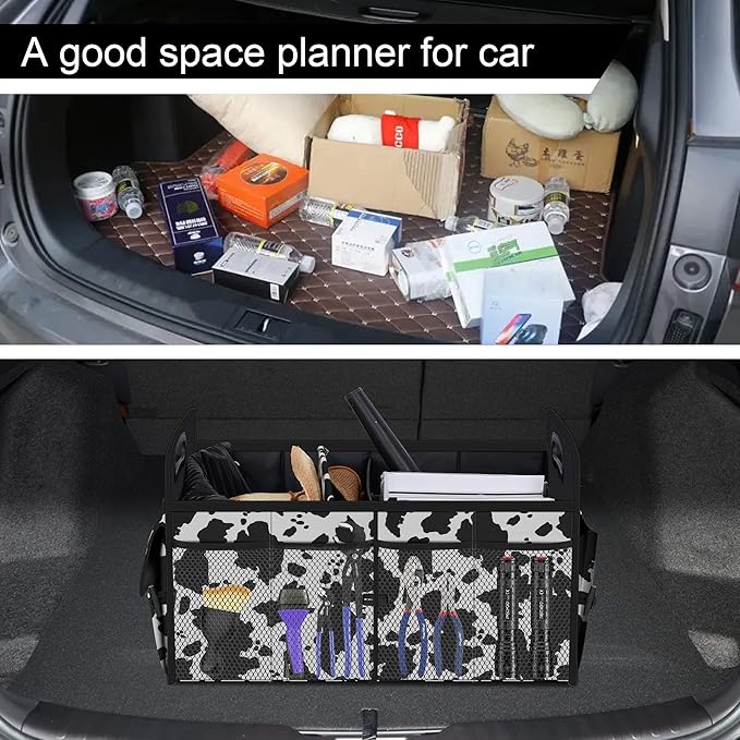 Femuar Car Trunk Organizer,Car Storage Organizer with 72L Large Capacity Waterproof Collapsible and 11 Pockets,Trunk Organizer