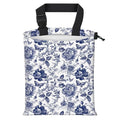 Car Trash Bag Large Hanging Can for Back of Seat, Cute Waterproof Car Garbage Bag for Vehicle, Travelling, Outdoor Cute Blue Whit Flower