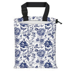 Car Trash Bag Large Hanging Can for Back of Seat, Cute Waterproof Car Garbage Bag for Vehicle, Travelling, Outdoor Cute Blue Whit Flower