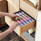 Joyoldelf Sock Drawer Organizer Divider 2 Packs Underwear Organizer, 24 Cell Closet Organizers and Storage Organizer Sock Hol