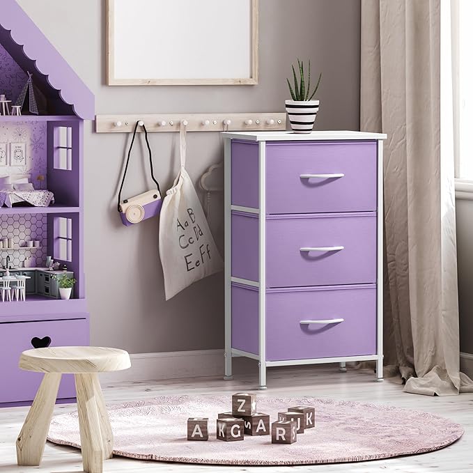 Sorbus Nightstand with 3 Drawers - Bedside Furniture & Accent End Table Chest for Home, Bedroom Accessories, Office, College 