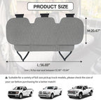 Universal Grey Anti-Slip Rear Car Seat Cover Size L - Faux Linen Bottom Bench Seat Cushion Fits Most of Vehicles Cars Truck S