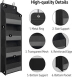 Giraffe Creation Over Door Organizer with 4 Large Capacity Pockets, Heavy Duty Hanging Organizer Storage for Closet Bathroom 