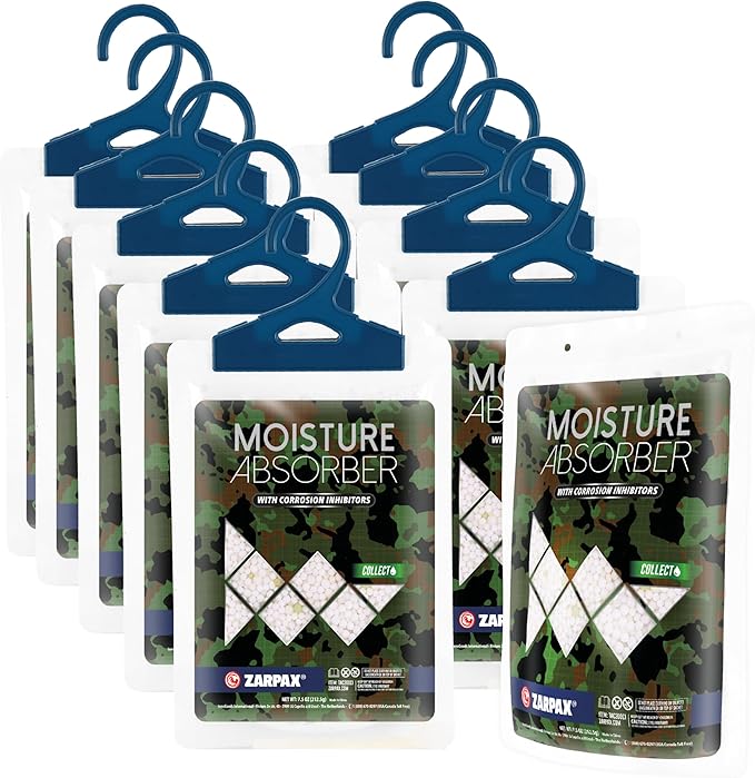 Moisture Absorbers for Gun Safe 7.5 oz/212g - Dehumidifier Prevents Corrosion - Protects Gear - Desiccant Removes Excess