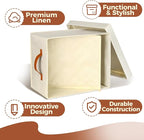 Storage Standard 2-Pack File Organizer Box with Lid - Collapsible Hanging Linen Document Organizer Portable File Boxes, Light