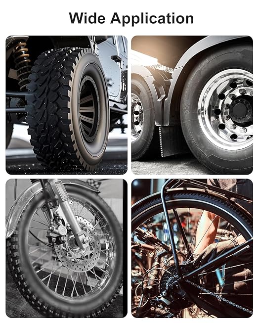 Schrader/Presta Motorcycle Tire Pressure Gauge 60 PSI， 2'' Dial Glow in Dark - Tire Air Pressure Gauge for Car, Motorbike, Bicycle,SUV,Truck Fits Schrader/Presta Valves