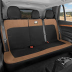 Cat MeshFlex Beige & Black Rear Seat Cover for Car – Durable Canvas & Mesh Design 60/40 Split Bench Protector for Cars, Truck