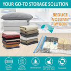 Cozy Essential Vacuum Storage Bags, 80% Compression Vacuum Seal Space Saver Plastic Packaging Bags for Clothes, Blankets, Pil