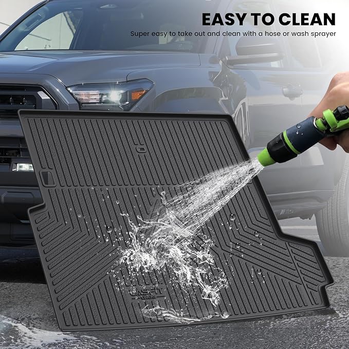 LASFIT Cargo Mat & Backrest Mats for Toyota 2025-2026 4Runner Hybrid(Not Fit Gasoline), All Weather TPE Custom Fit Easy Clean Trunk Mat for 4 Runner 2025 2026 6th gen Hybrid Trunk Mat, Black