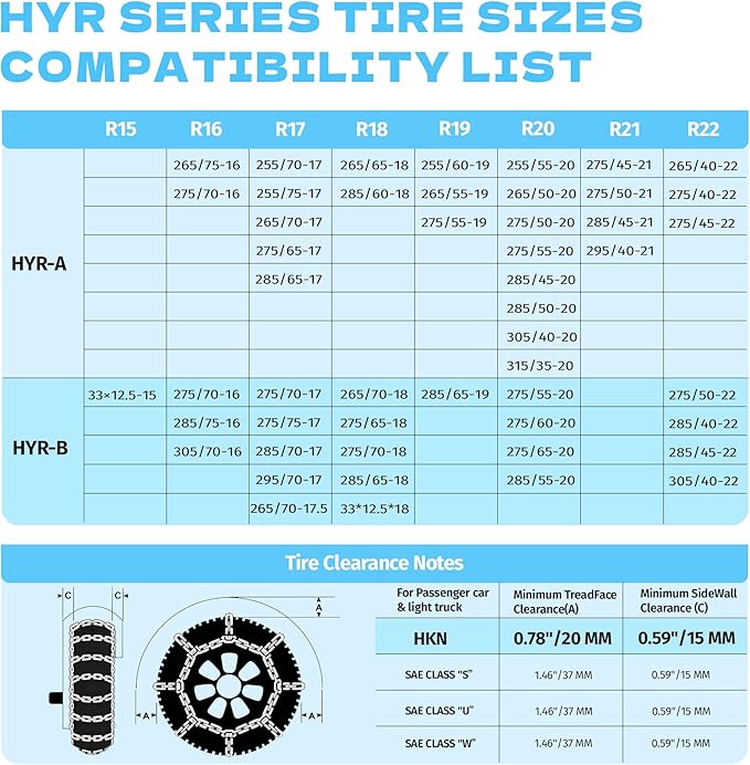 K-Musculo Snow Chains for Car Tires, Portable Reusable Universal Emergency Tire Traction Chain for Passenger Car, Auto Fixing