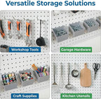 Pegboard Metal Hooks Kit 90PCS - Heavy Duty Utility Set for Garage & Workshop Organization, Wall Hanger Holder with Locks, No